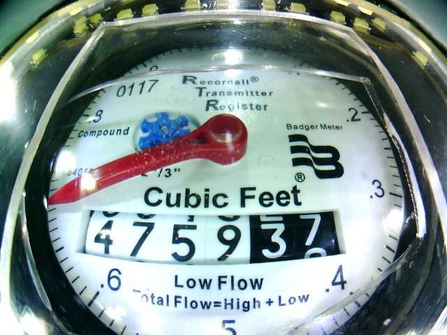 Water meter face as seen through the Olea camera unit